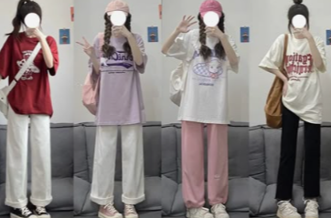 phối đồ với áo thun form rộng nữ